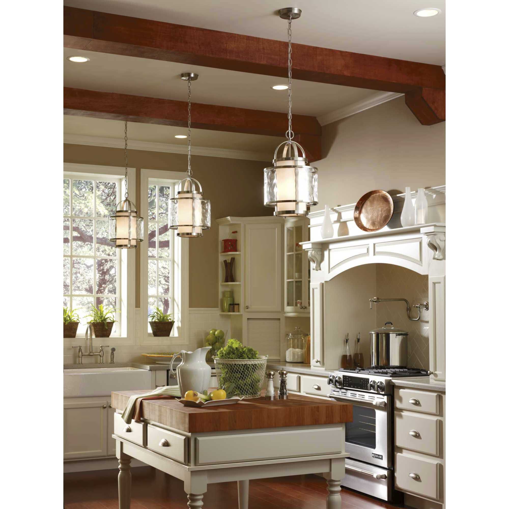Bay Court 1 Light 11.75 inch Brushed Nickel Foyer Pendant Ceiling Light